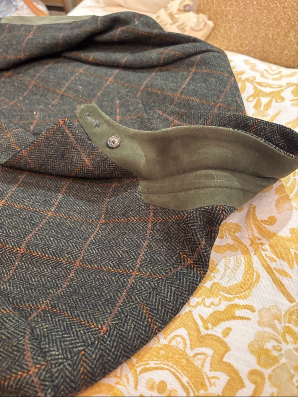 Men's Windowpane Wool Blazer - Brown/Greenh - Picture 5 of 8
